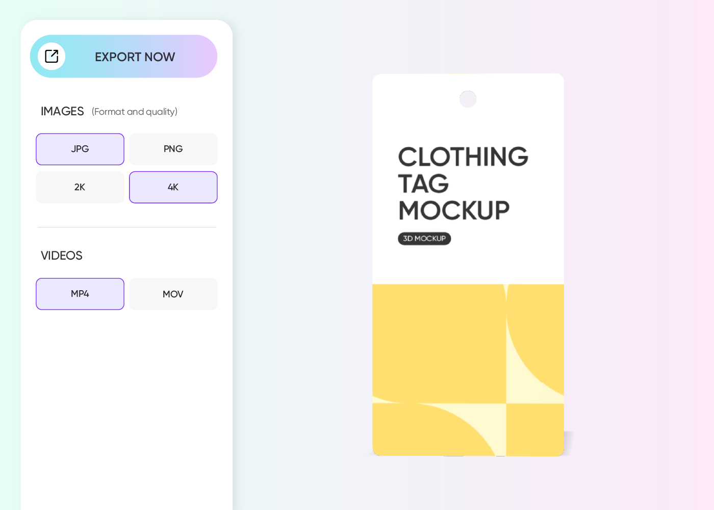 Step 3: Export your tag mockup