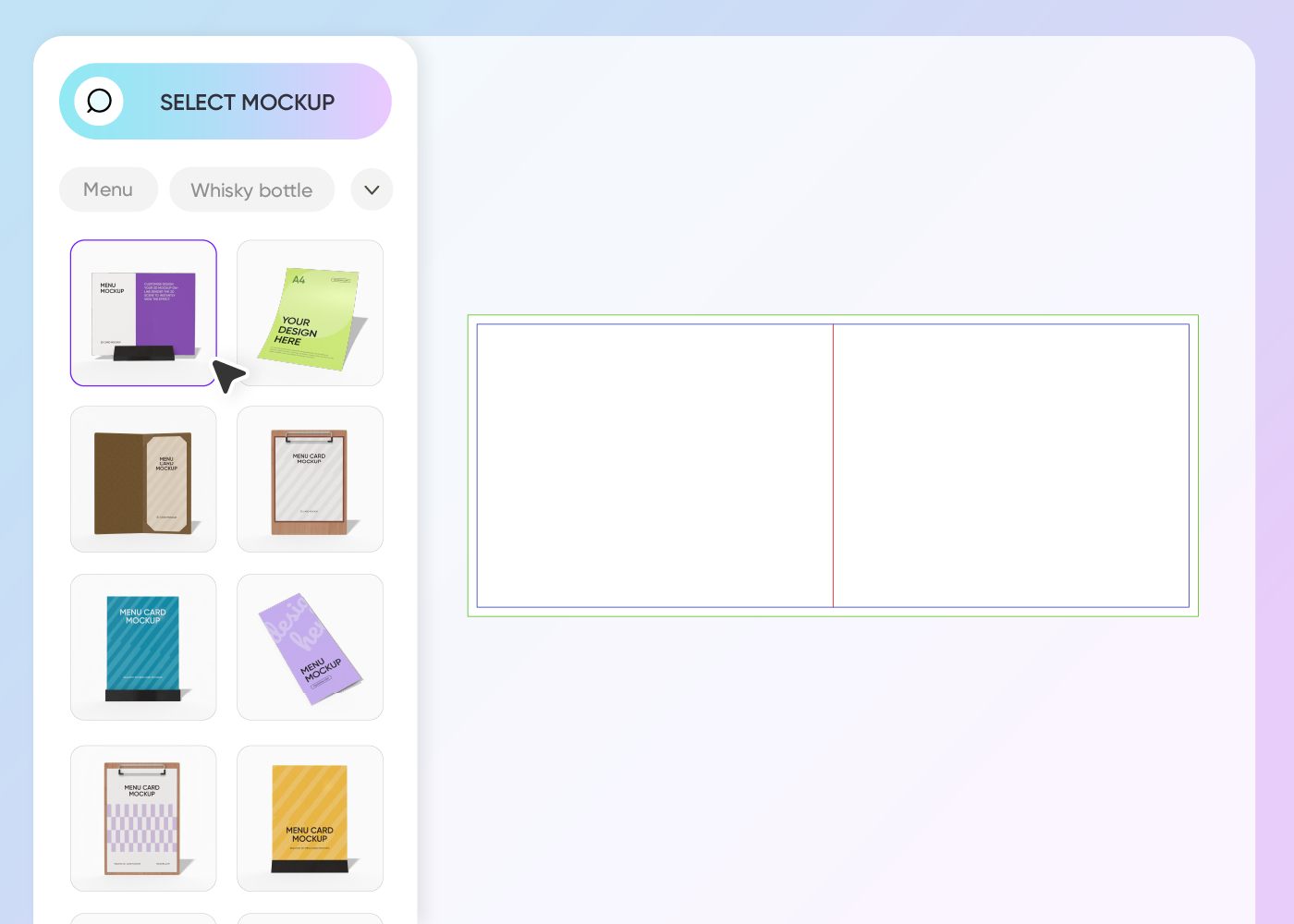 Step 1: Choose a drinks menu mockup