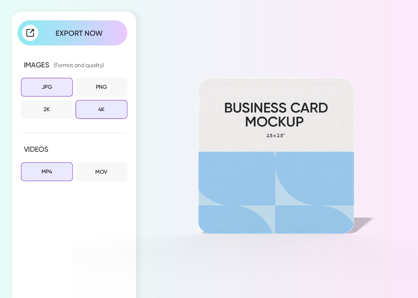 Step 3: Export your blank card mockup