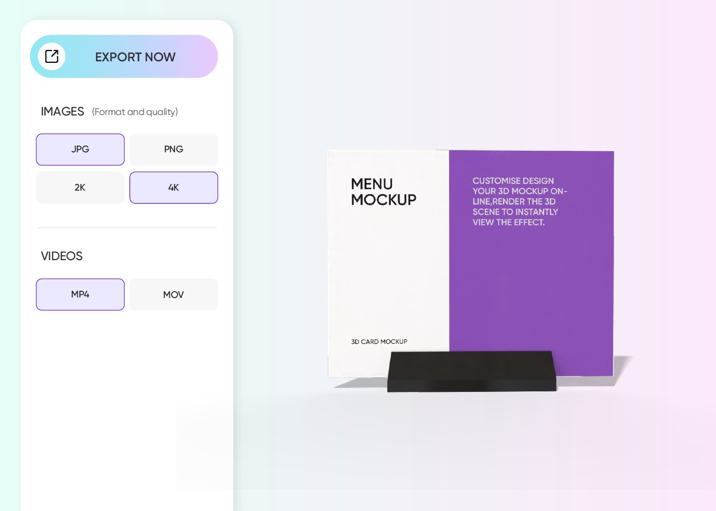 Step 3: Export your drinks menu mockup