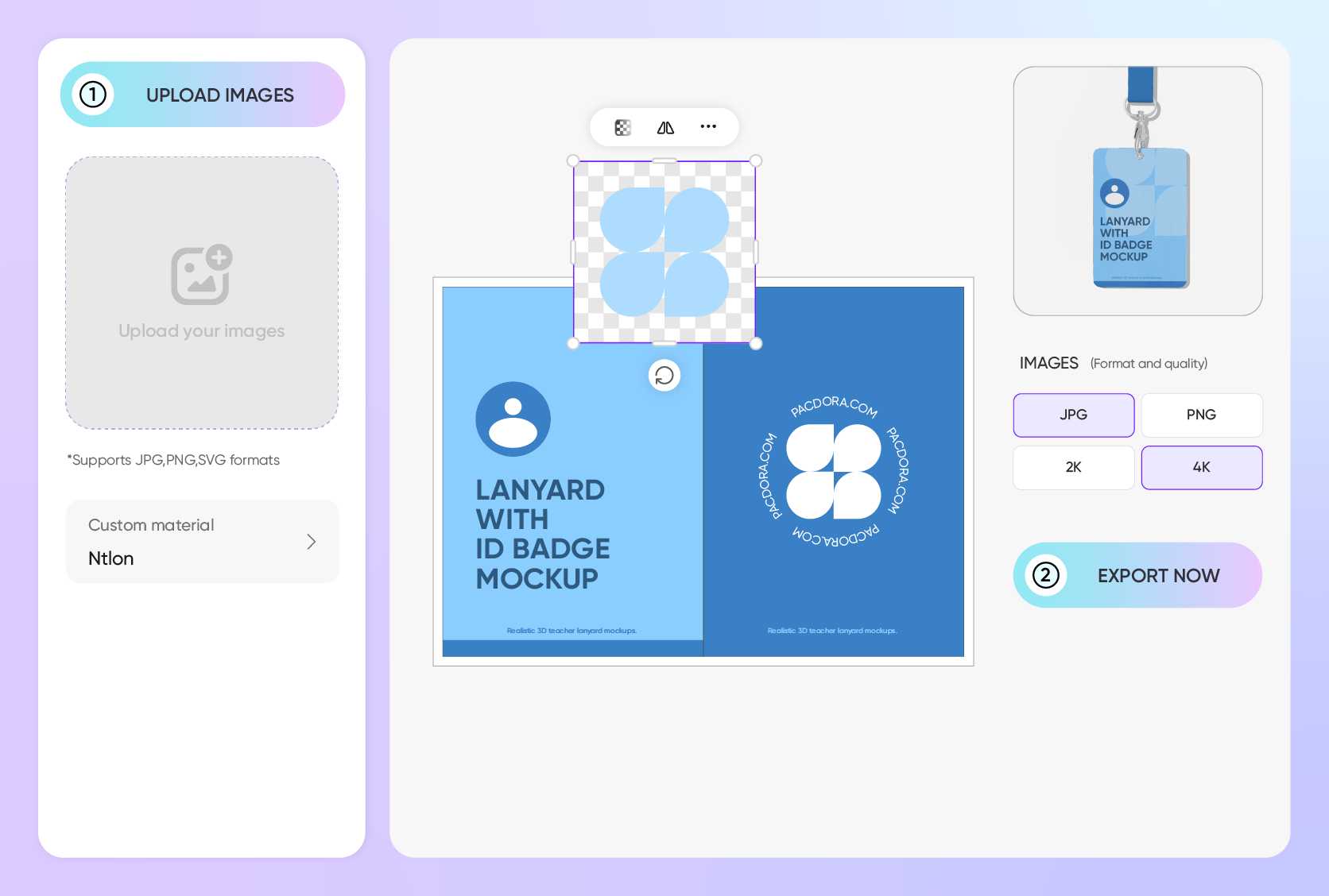 Easy customization with design uploads