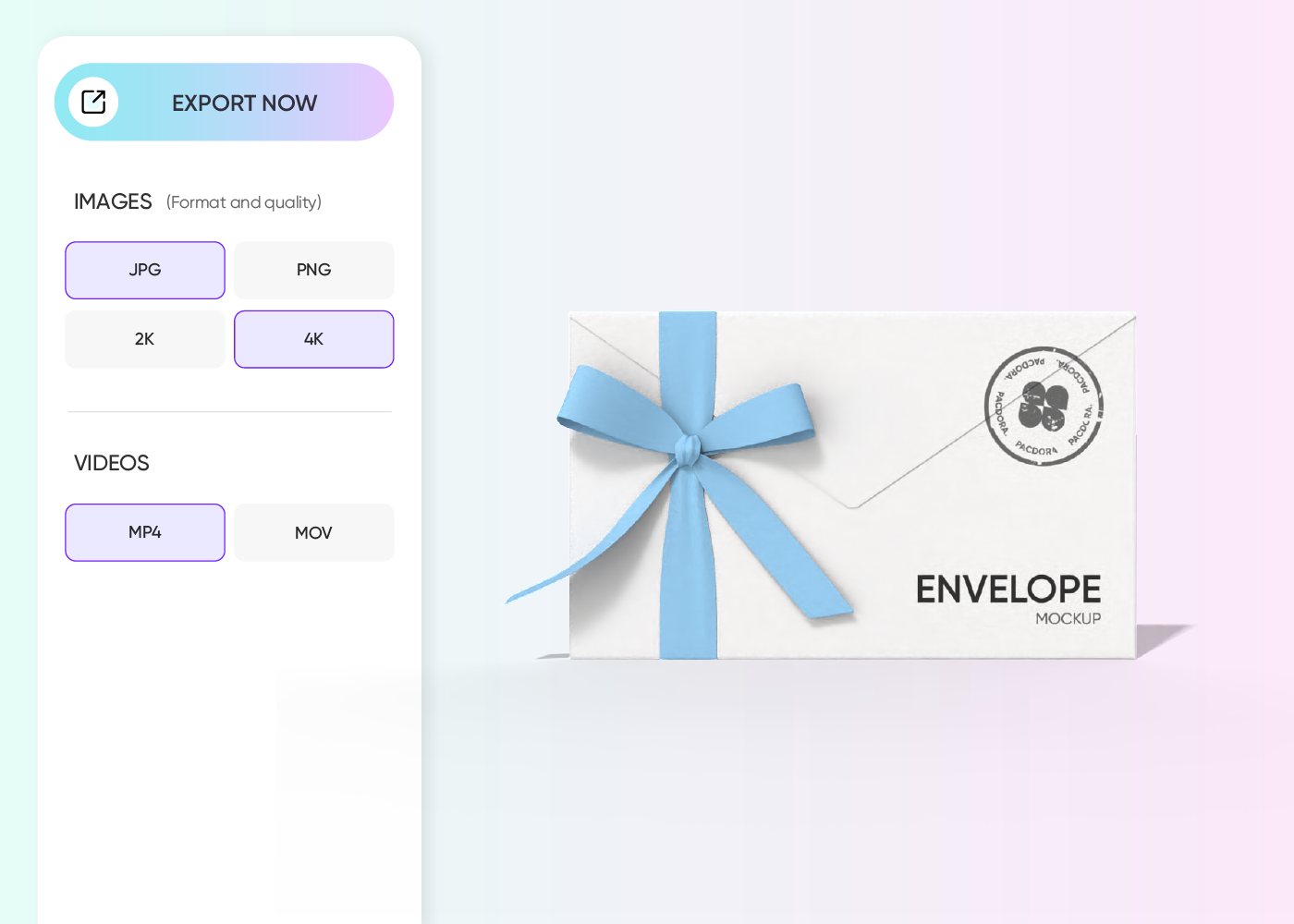 Step 3: Export your white envelope mockup