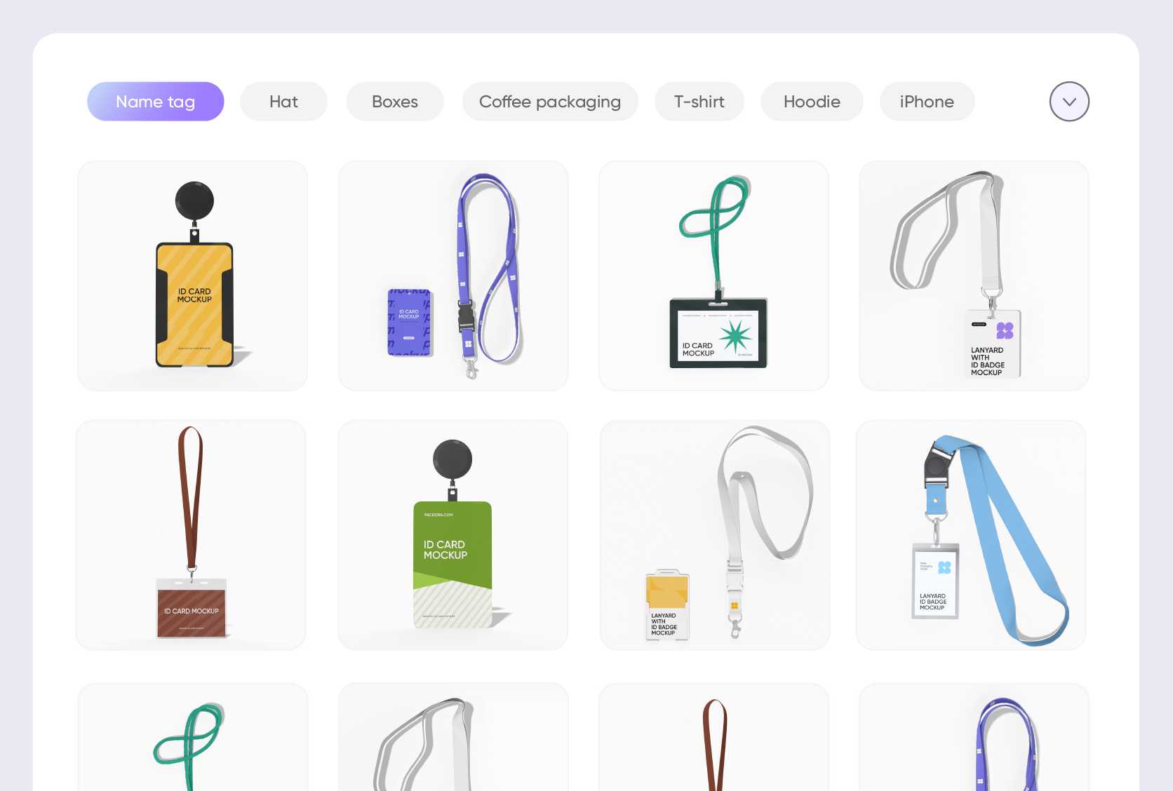 Various mockup styles to choose from